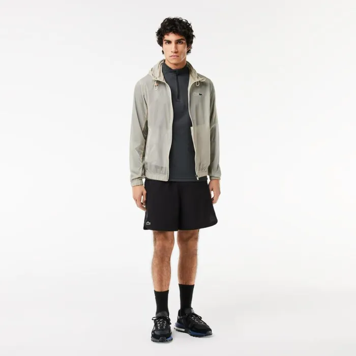 Sweaters and Sweatshirts Men Lacoste Men039s UltraDry QuarterZip Grey Chine Is2