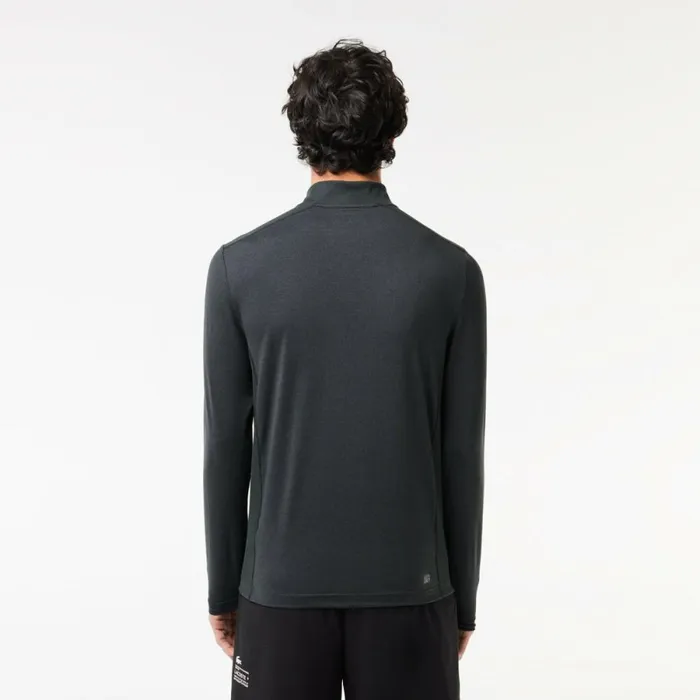 Sweaters and Sweatshirts Men Lacoste Men039s UltraDry QuarterZip Grey Chine Is2