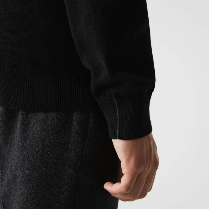 Sweaters and Sweatshirts Men Lacoste Men039s VNeck Organic Cotton Sweater Black 031