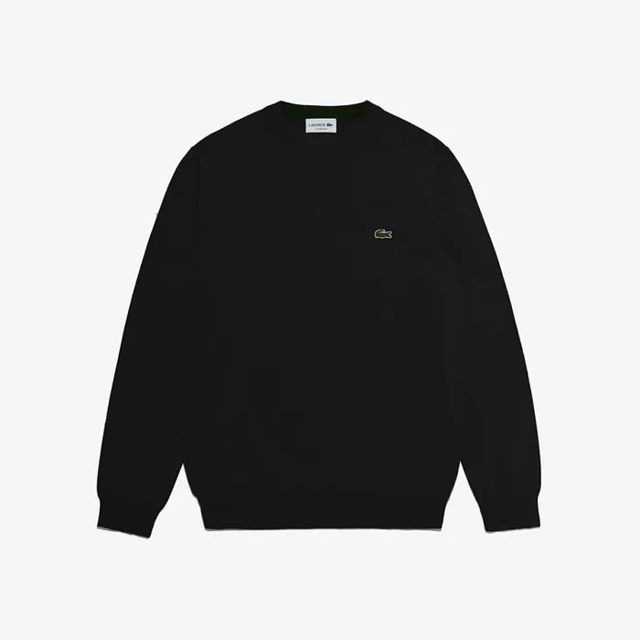 Sweaters and Sweatshirts Men Lacoste Men039s VNeck Organic Cotton Sweater Black 031