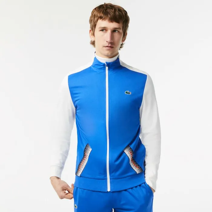 Sweaters and Sweatshirts Men Lacoste Mens Ripstop ZipUp Tennis Sweatshirt Blue White Blue Ag1 Sweaters and Sweatshirts Men Lacoste Mens Ripstop ZipUp Tennis Sweatshirt Blue White Blue Ag1