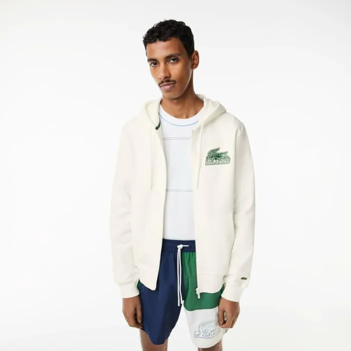 Sweaters and Sweatshirts Men Lacoste Mens Unbrushed Fleece ZipUp Hoodie White 70v Sweaters and Sweatshirts Men Lacoste Mens Unbrushed Fleece ZipUp Hoodie White 70v