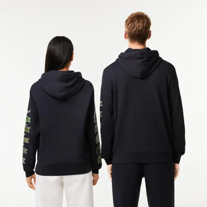 Sweaters and Sweatshirts MenWomen Lacoste Unisex Contrast Crocodile Hoodie Abysm Blue Hde