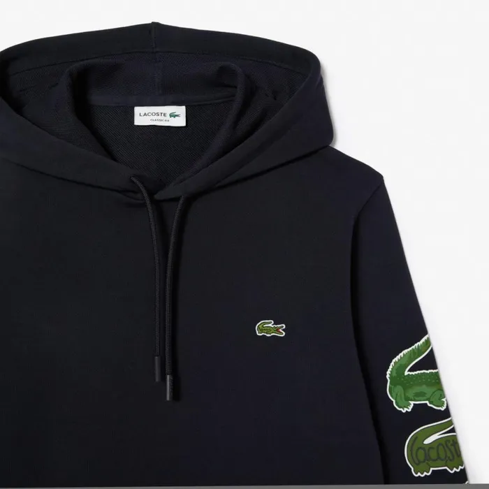 Sweaters and Sweatshirts MenWomen Lacoste Unisex Contrast Crocodile Hoodie Abysm Blue Hde