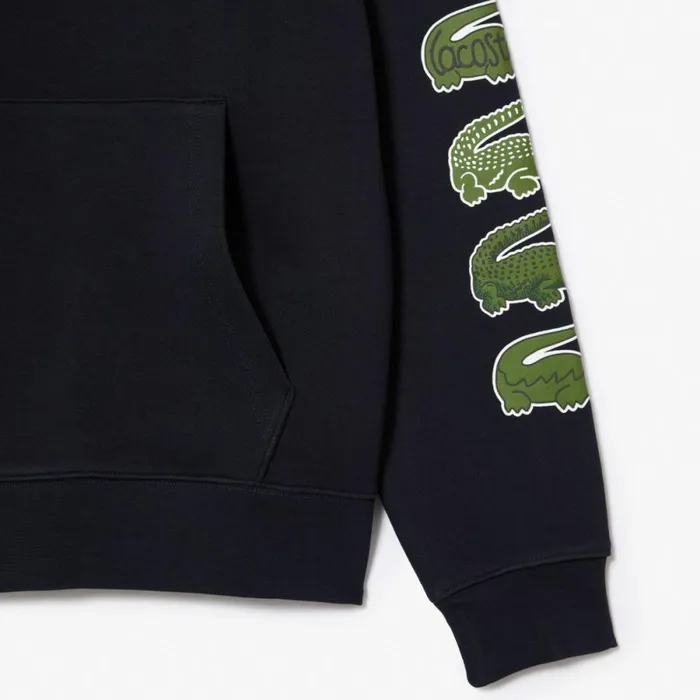 Sweaters and Sweatshirts MenWomen Lacoste Unisex Contrast Crocodile Hoodie Abysm Blue Hde
