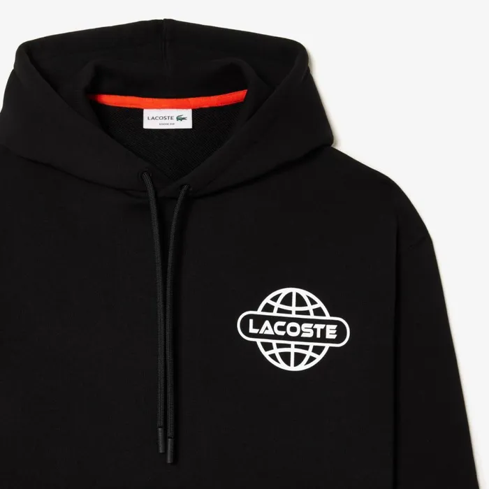Sweaters and Sweatshirts MenWomen Lacoste Unisex Loose Fit Branded Hoodie Black 031