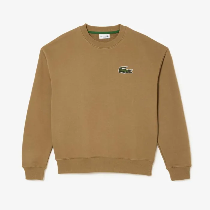 Sweaters and Sweatshirts MenWomen Lacoste Unisex Loose Fit Crocodile Badge Sweatshirt Brown Six