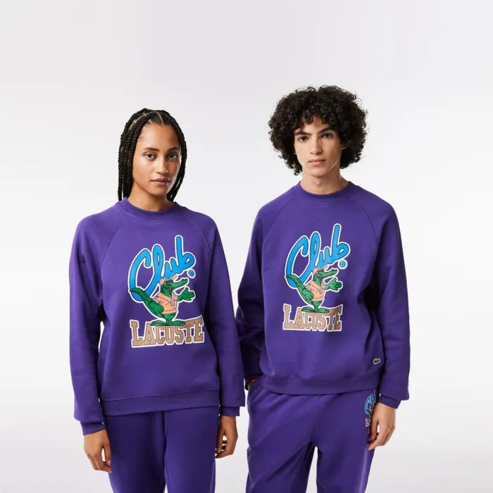 Sweaters and Sweatshirts MenWomen Lacoste Unisex Loose Fit Raglan Sleeve Jogger Sweatshirt Acai Purple Sni Sweaters and Sweatshirts MenWomen Lacoste Unisex Loose Fit Raglan Sleeve Jogger Sweatshirt Acai Purple Sni