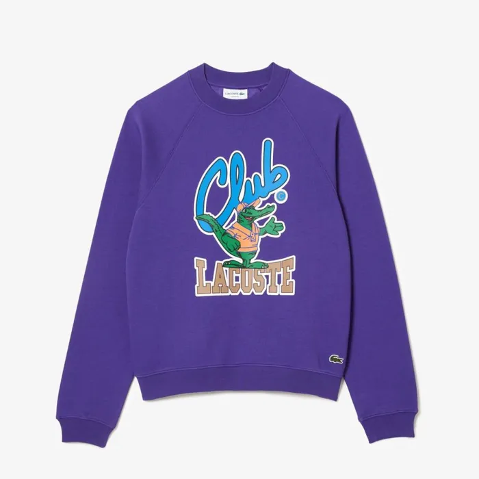 Sweaters and Sweatshirts MenWomen Lacoste Unisex Loose Fit Raglan Sleeve Jogger Sweatshirt Acai Purple Sni