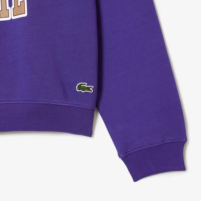 Sweaters and Sweatshirts MenWomen Lacoste Unisex Loose Fit Raglan Sleeve Jogger Sweatshirt Acai Purple Sni