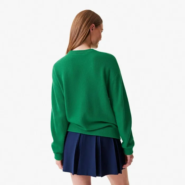 Sweaters and Sweatshirts Women Lacoste Women039s Lacoste X Bandier Cashmere Sweater Rocket Green Cnq