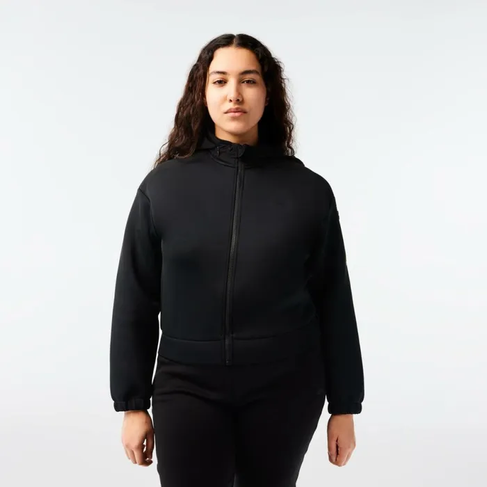 Sweaters and Sweatshirts Women Lacoste Women039s Loose Fit ZipUp Sweatshirt Black 031