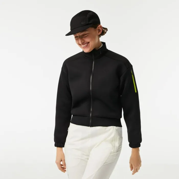 Sweaters and Sweatshirts Women Lacoste Women039s Loose Fit ZipUp Sweatshirt Black 031