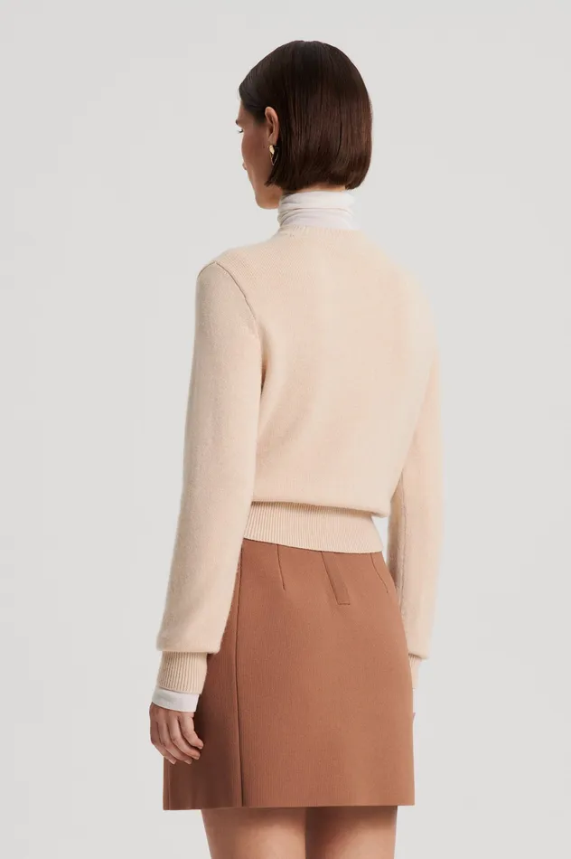 Sweaters Scanlan Theodore Women CASHMERE CREW SWEATER OAT Sweaters Scanlan Theodore Women CASHMERE CREW SWEATER OAT