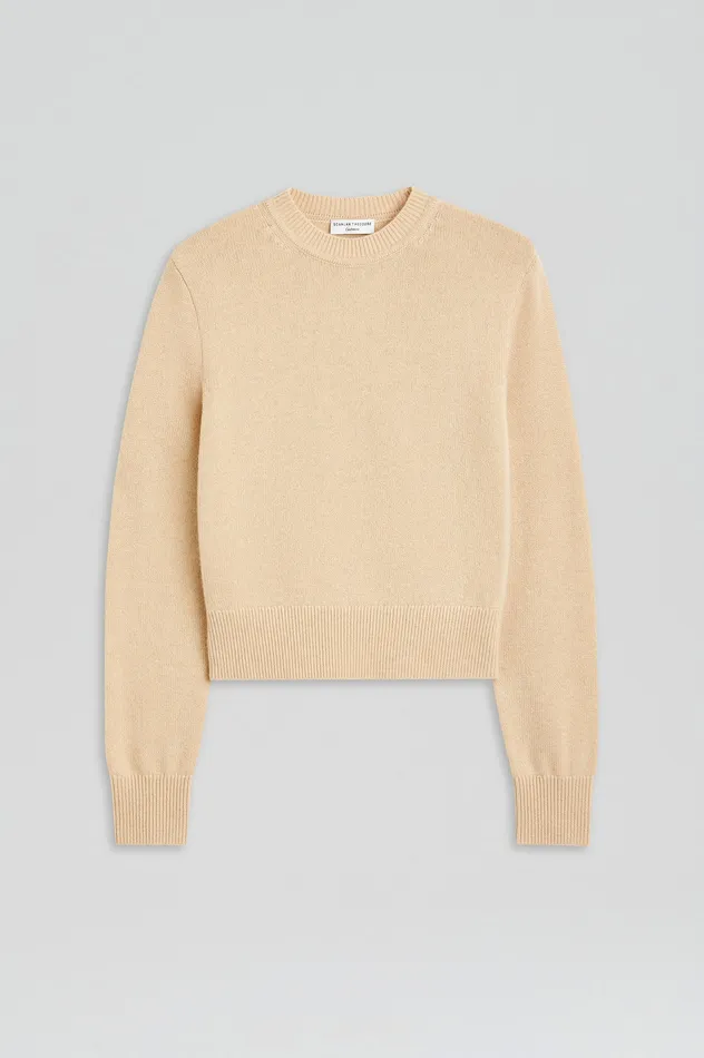 Sweaters Scanlan Theodore Women CASHMERE CREW SWEATER OAT Sweaters Scanlan Theodore Women CASHMERE CREW SWEATER OAT