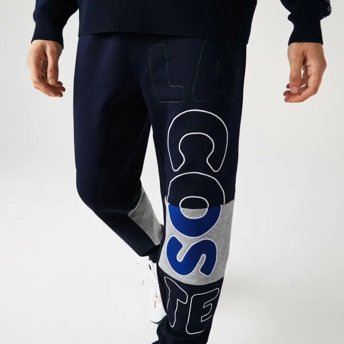 Sweatpants and Trousers Men Lacoste Men039s Heritage Branded Cotton Fleece Sweatpants Navy Blue 166