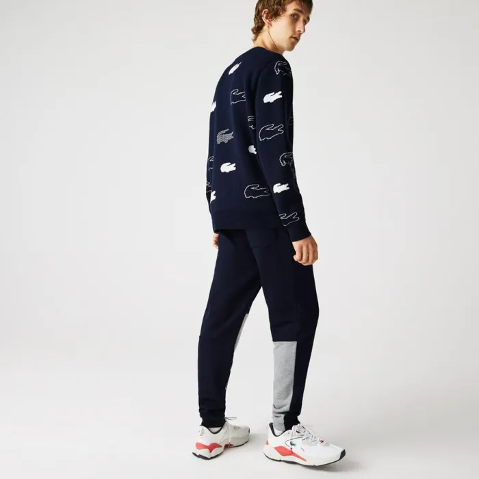 Sweatpants and Trousers Men Lacoste Men039s Heritage Branded Cotton Fleece Sweatpants Navy Blue 166