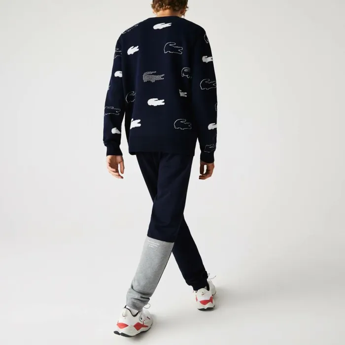 Sweatpants and Trousers Men Lacoste Men039s Heritage Branded Cotton Fleece Sweatpants Navy Blue 166