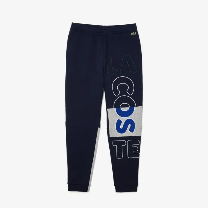 Sweatpants and Trousers Men Lacoste Men039s Heritage Branded Cotton Fleece Sweatpants Navy Blue 166