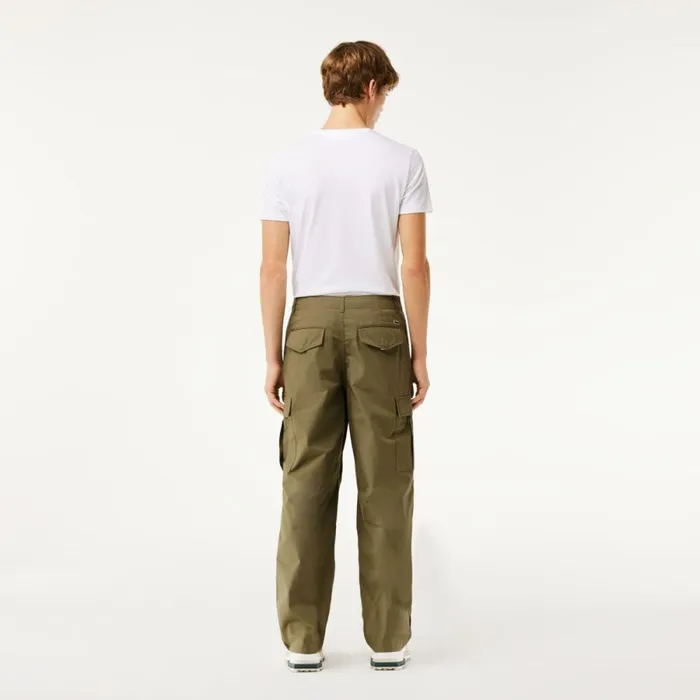 Sweatpants and Trousers Men Lacoste Men039s Lightweight Cotton Cargo Pants Khaki Green 316