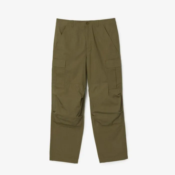 Sweatpants and Trousers Men Lacoste Men039s Lightweight Cotton Cargo Pants Khaki Green 316