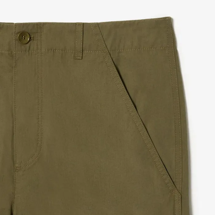 Sweatpants and Trousers Men Lacoste Men039s Lightweight Cotton Cargo Pants Khaki Green 316