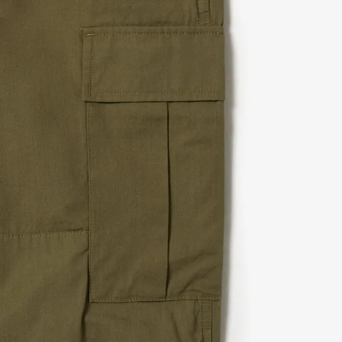 Sweatpants and Trousers Men Lacoste Men039s Lightweight Cotton Cargo Pants Khaki Green 316