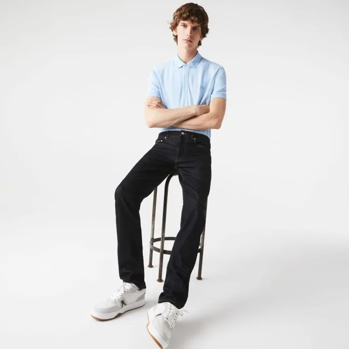Sweatpants and Trousers Men Lacoste Men039s Slim Fit Stretch Cotton Denim Jeans Blue Ml4