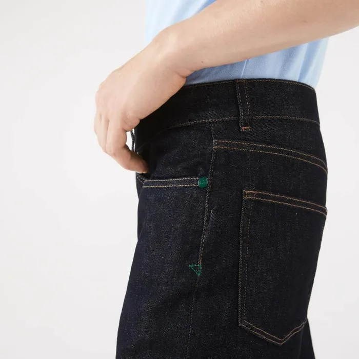 Sweatpants and Trousers Men Lacoste Men039s Slim Fit Stretch Cotton Denim Jeans Blue Ml4