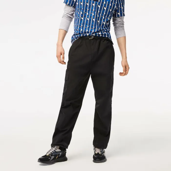 Sweatpants and Trousers Men Lacoste Mens Relaxed Fit WaterRepellent Pants Black 031