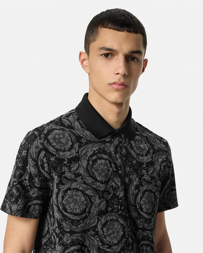 TShirts and Polos Men Versace Barocco Polo Shirt Gray