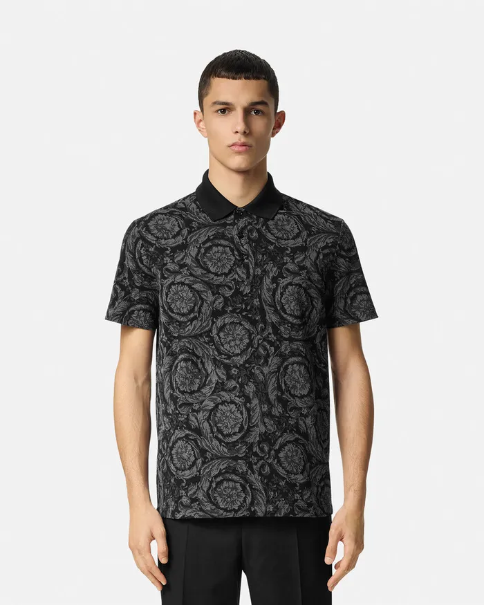 TShirts and Polos Men Versace Barocco Polo Shirt Gray