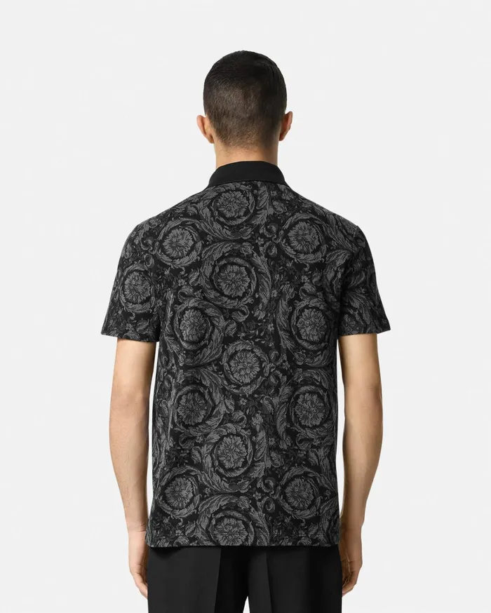 TShirts and Polos Men Versace Barocco Polo Shirt Gray