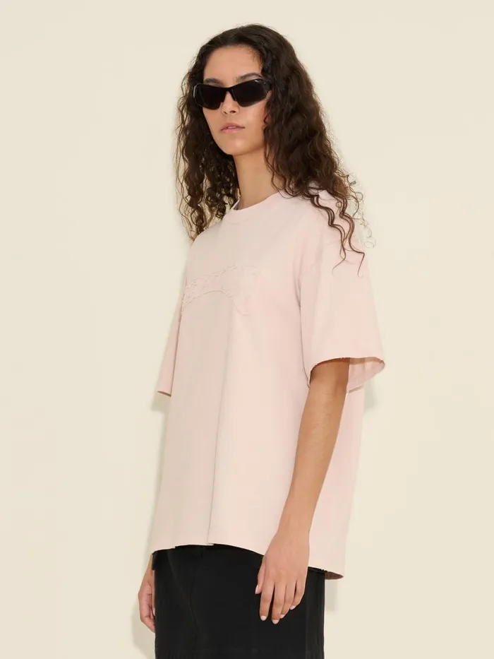 Tshirts and Sweats Women Holzweiler Affection Worn Tee Lt Pink