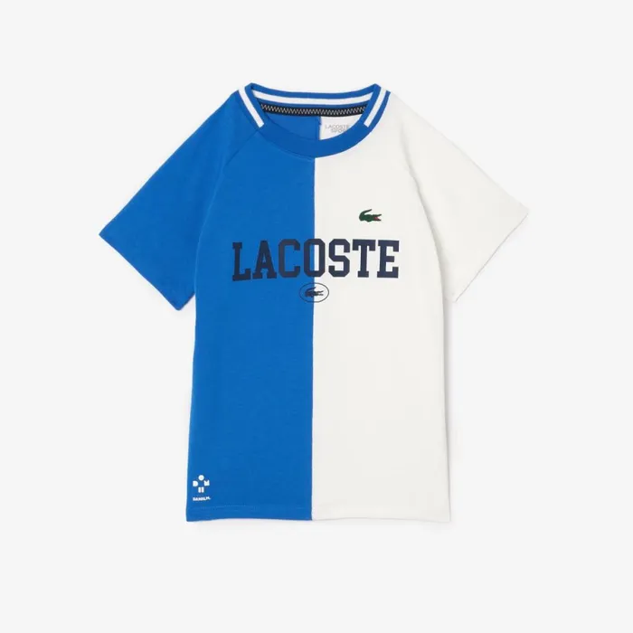 TShirts and Tops Kids Lacoste Kids039 Lacoste Sport X Daniil Medvedev Jersey TShirt Blue White Iqu