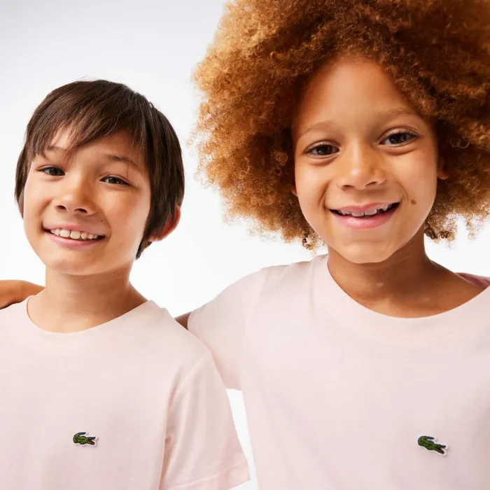 TShirts and Tops Kids Lacoste Kids039 Plain Cotton Jersey TShirt Light Pink T03