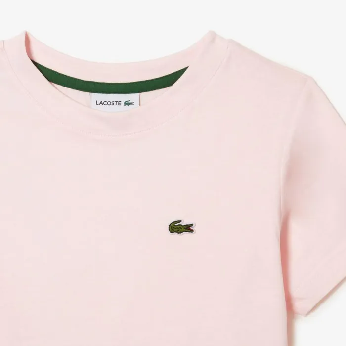 TShirts and Tops Kids Lacoste Kids039 Plain Cotton Jersey TShirt Light Pink T03