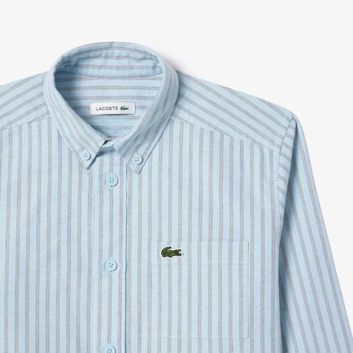 TShirts and Tops Kids Lacoste Kids Contrast Pocket Shirt Light Blue White Navy Blue Inx