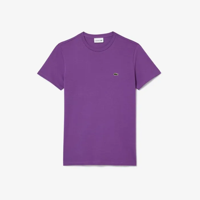 TShirts Men Lacoste Men039s Crew Neck Pima Cotton Jersey TShirt Mauve Purple Iy2