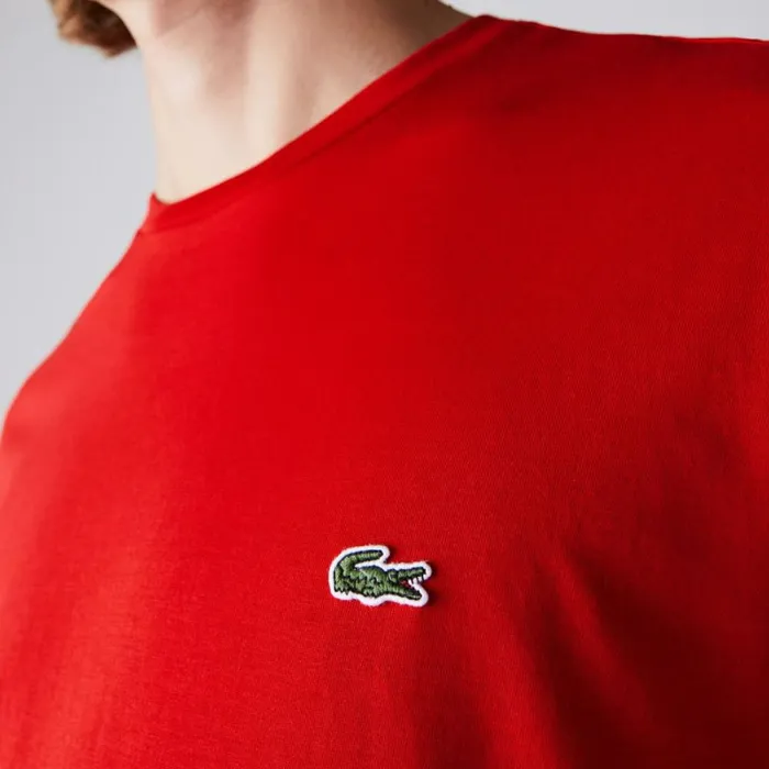 TShirts Men Lacoste Men039s Crew Neck Pima Cotton Jersey TShirt Red 240
