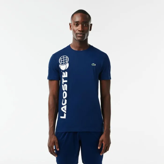 TShirts Men Lacoste Men039s Lacoste Tennis X Daniil Medvedev Regular Fit TShirt Methylene Blue F9f