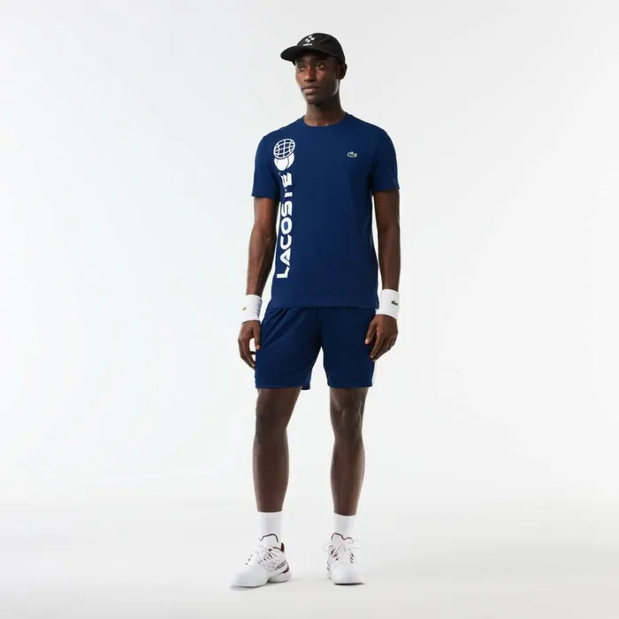 TShirts Men Lacoste Men039s Lacoste Tennis X Daniil Medvedev Regular Fit TShirt Methylene Blue F9f