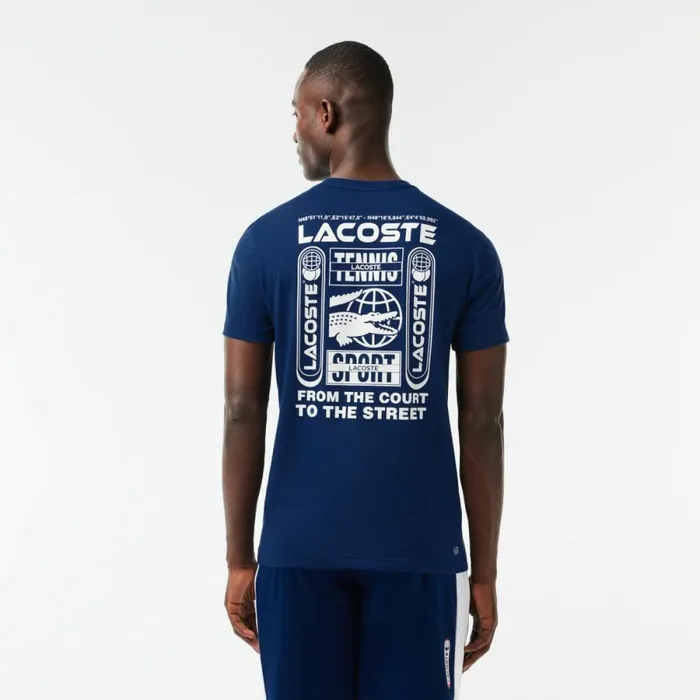 TShirts Men Lacoste Men039s Lacoste Tennis X Daniil Medvedev Regular Fit TShirt Methylene Blue F9f