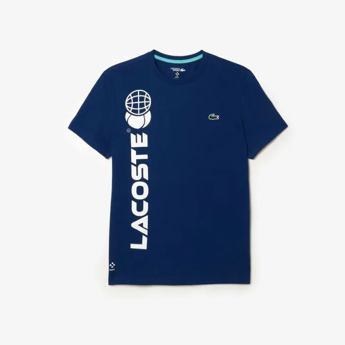 TShirts Men Lacoste Men039s Lacoste Tennis X Daniil Medvedev Regular Fit TShirt Methylene Blue F9f