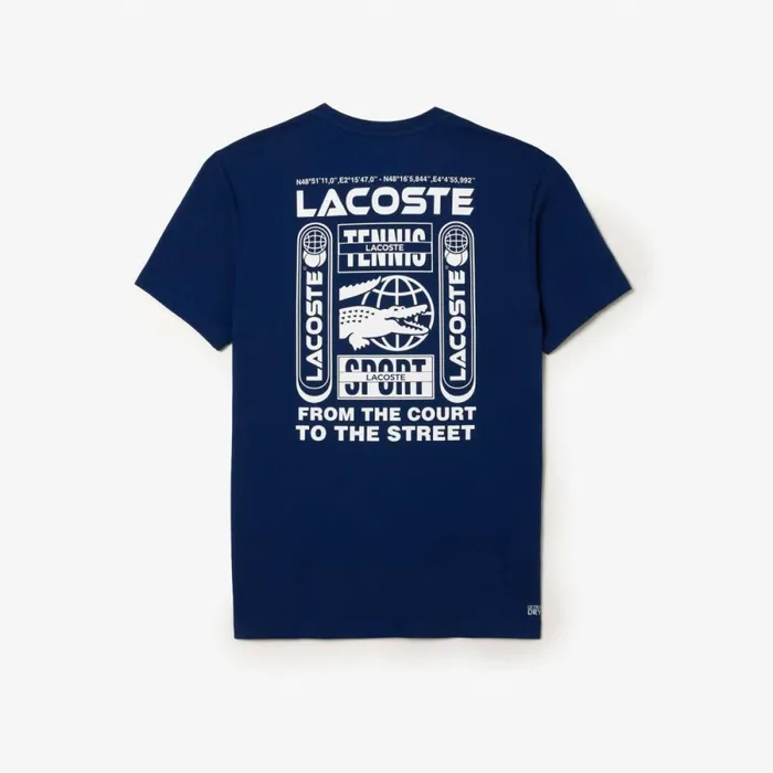 TShirts Men Lacoste Men039s Lacoste Tennis X Daniil Medvedev Regular Fit TShirt Methylene Blue F9f