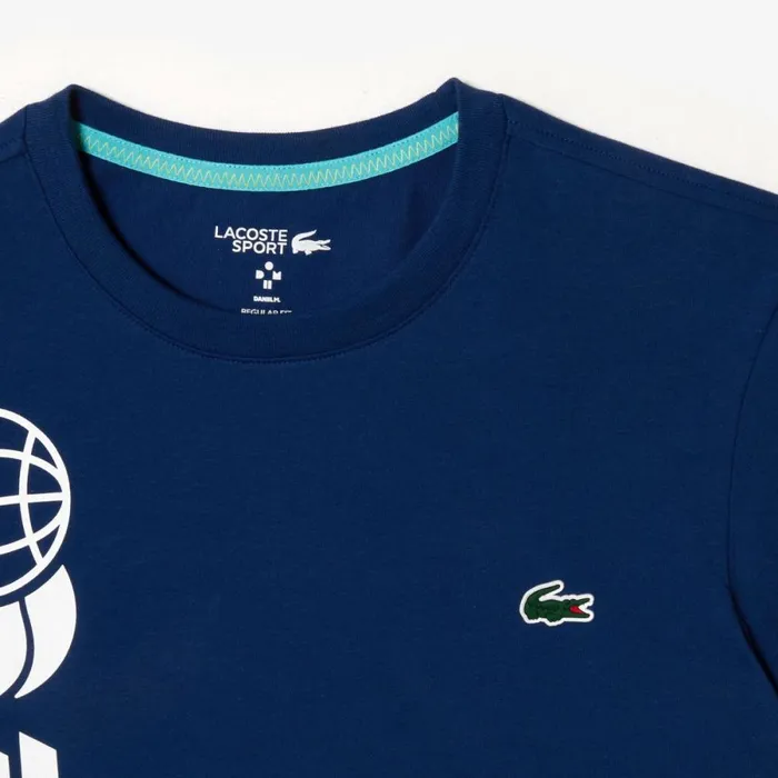TShirts Men Lacoste Men039s Lacoste Tennis X Daniil Medvedev Regular Fit TShirt Methylene Blue F9f