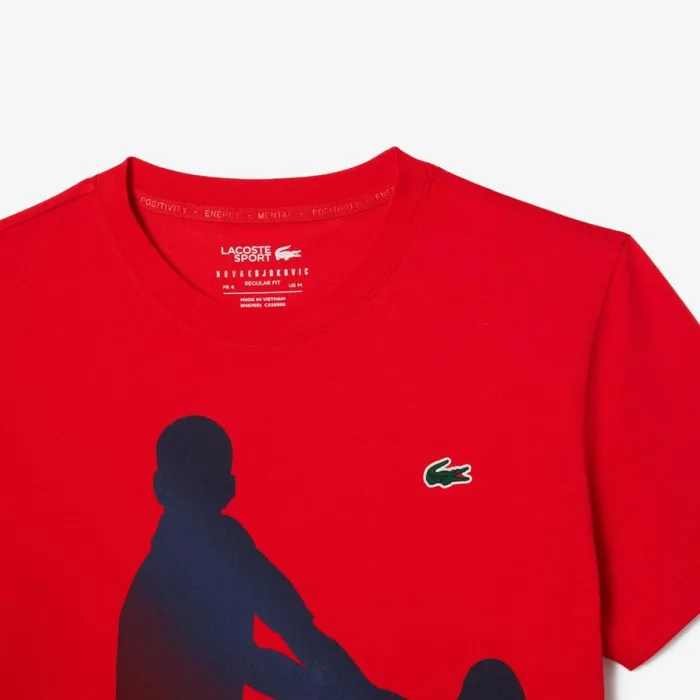 TShirts Men Lacoste Men039s Lacoste Tennis X Novak Djokovic TShirt and Cap Set Red Currant F8m