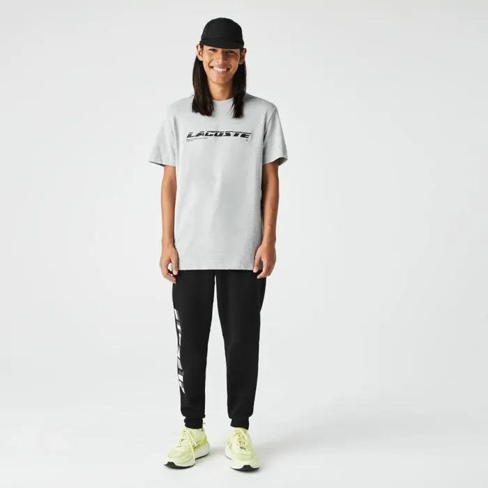 TShirts Men Lacoste Men039s Regular Fit Branded Piqu TShirt Grey Chine Cca