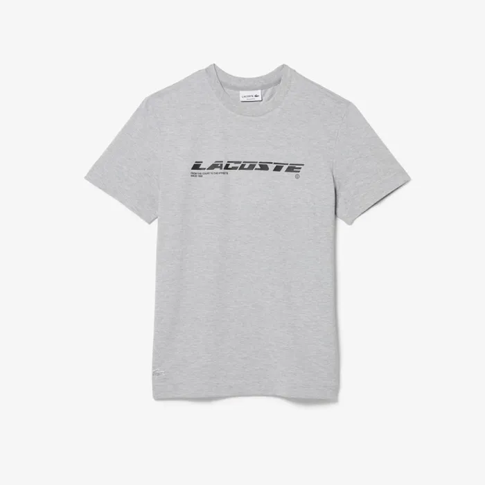TShirts Men Lacoste Men039s Regular Fit Branded Piqu TShirt Grey Chine Cca