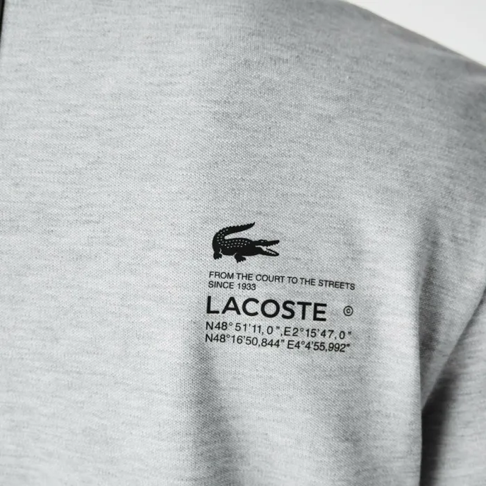 TShirts Men Lacoste Men039s Regular Fit Branded Piqu TShirt Grey Chine Cca
